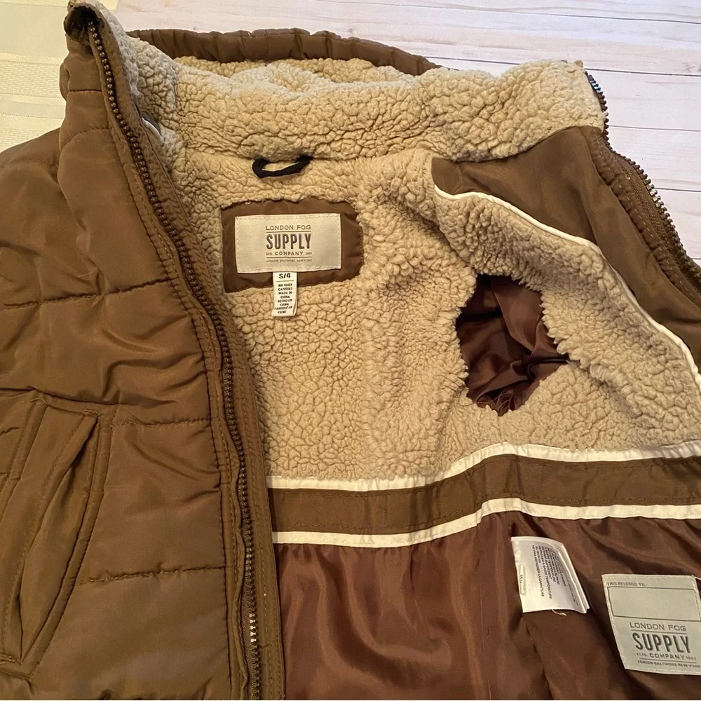 Kids LONDON FOG SUPPLY CO Hooded Puffer Jacket Size S/4